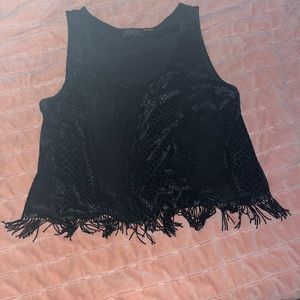 Tasseled, Snake skin crop top